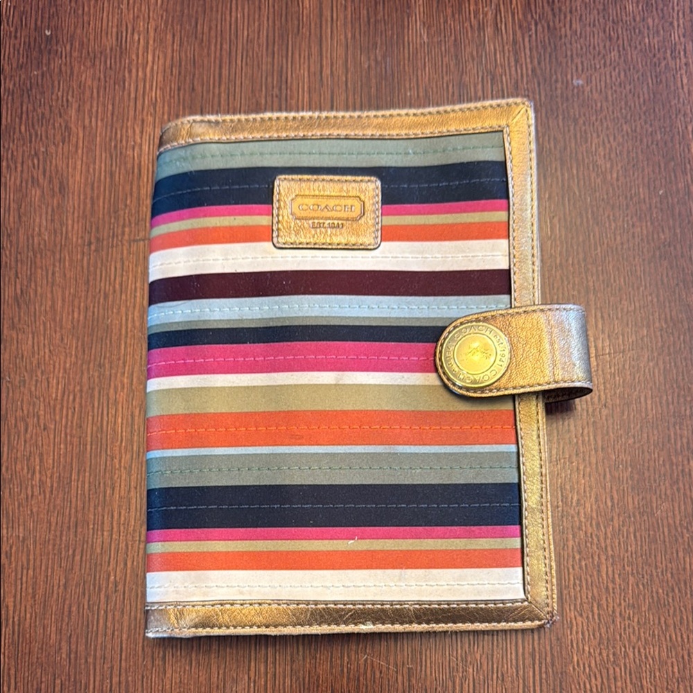 Coach Striped Multicolor Passport Holder